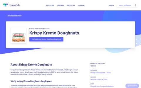 Employment Verification for Krispy Kreme Doughnuts | Truework