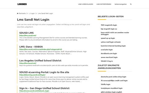 Lms Sandi Net Login | Allgemeine Informationen zur Anmeldung