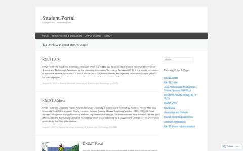 knust student email | Student Portal