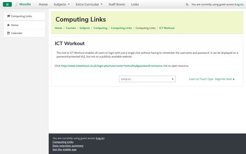 Computing Links: ICT Workout - Test Valley School Moodle