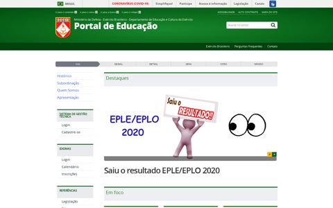Portal de Educação - Página inicial - Exército Brasileiro