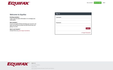 Equifax - Sign In