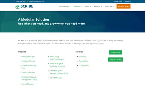 Modules | Meeting Management Solution | eSCRIBE