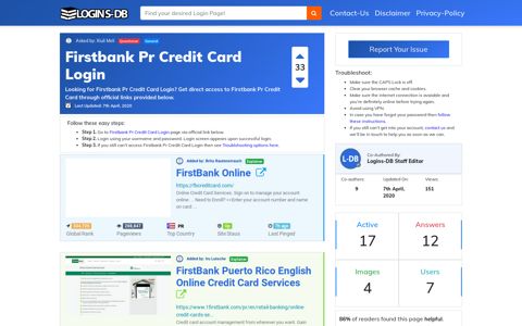 Firstbank Pr Credit Card Login - Logins-DB