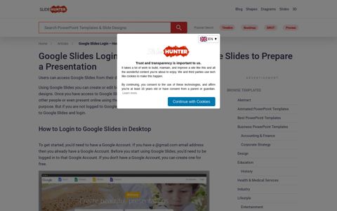 How To Login to Google Slides to Prepare a Presentation