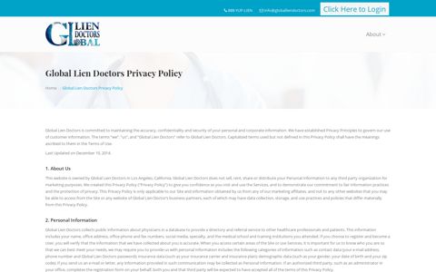 Global Lien Doctors Privacy Policy | Global Portal