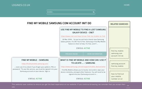 find my mobile samsung com account init do - General ...