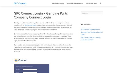GPC Connect Login - Genuine Parts Company Connect Login
