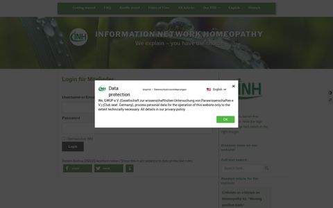 Login für Mitglieder | Information Network Homeopathy