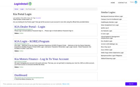 Kia Portal Login KIA Dealer Portal - Login - http ... - LoginDetail
