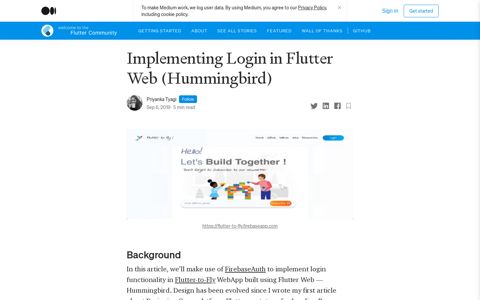 Implementing Login in Flutter Web (Hummingbird) | by ...