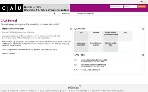 CAU-Portal Campusmanagementsystem Christian-Albrechts ...