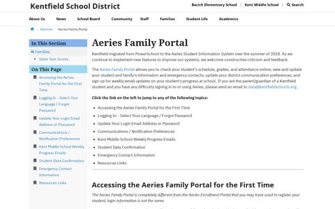 Aeries Parent Portal - Kentfield School District