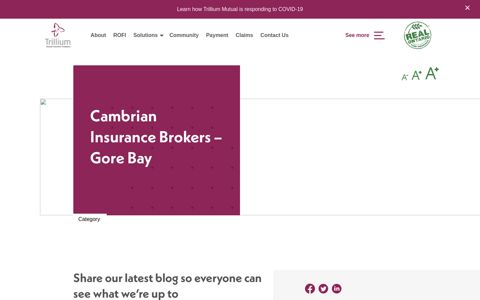 Cambrian Insurance Brokers - Gore Bay | Trillium Mutual ...