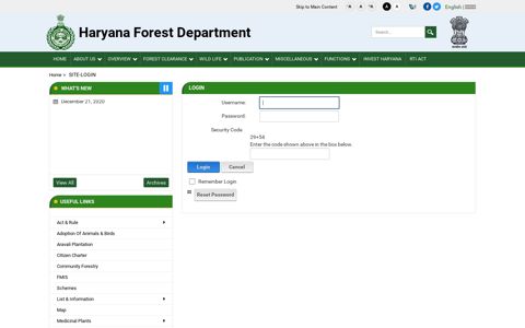 site login - Haryana Forest Department