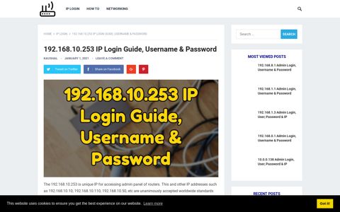192.168.10.253 IP Login Guide, Username & Password ...