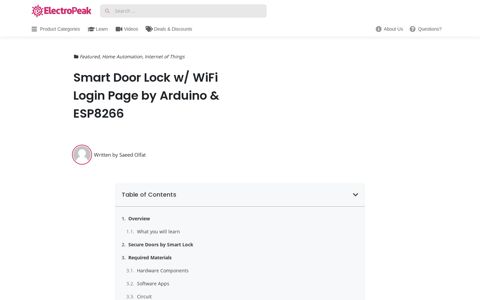 Smart Door Lock w/ WiFi Login Page by Arduino & ESP8266 ...