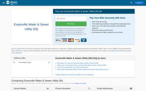 Evansville Water & Sewer Utility (IN) | Pay Your Bill Online ...