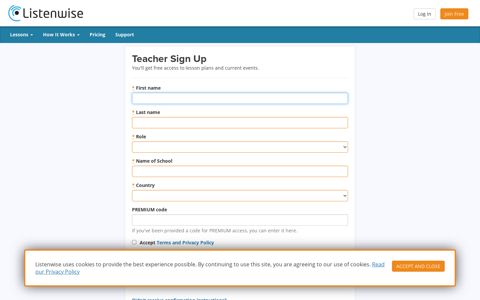 Teacher Sign Up - Listenwise