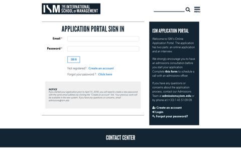 Application Portal - Sign in