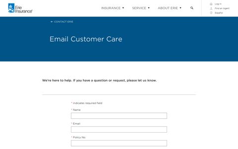 Email Customer Care | Erie Insurance