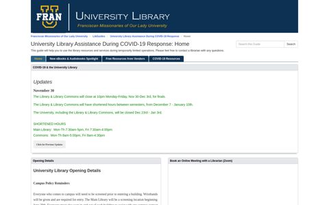 Home - University Library Assistance During COVID-19 ...