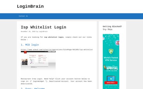 Isp Whitelist Mcd Login - LoginBrain