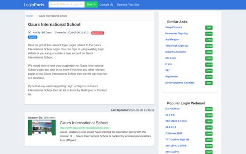 Login Gaurs International School or Register New Account
