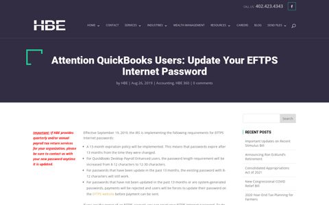 Attention QuickBooks Users: Update Your EFTPS Internet ...