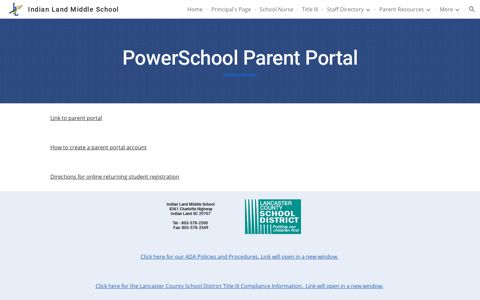 Parent Portal - Indian Land Middle School