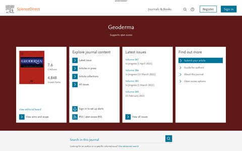 Geoderma | Journal | ScienceDirect.com by Elsevier