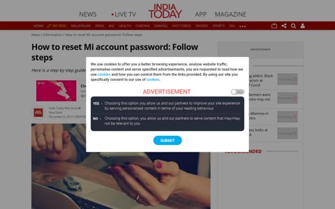 How to reset Mi account password: Follow steps - Information ...