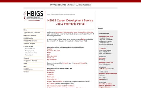 Job & Internship Portal - HBIGS - Heidelberg University