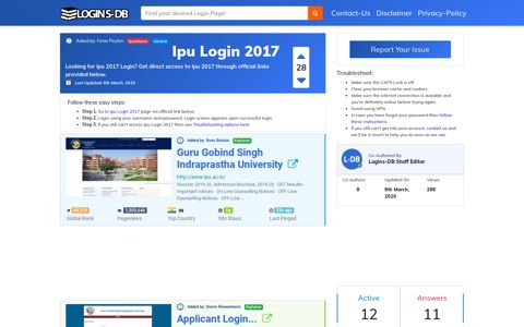 Ipu Login 2017 - Logins-DB
