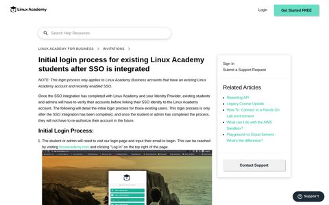 Initial login process for existing Linux Academy students after ...