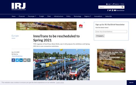 InnoTrans to be rescheduled to Spring 2021 | International ...