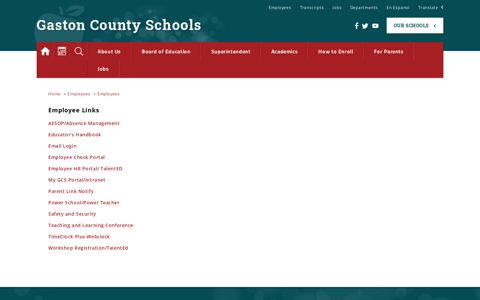 Employees - Gaston County Schools