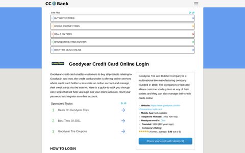 Goodyear Credit Card Online Login - CC Bank
