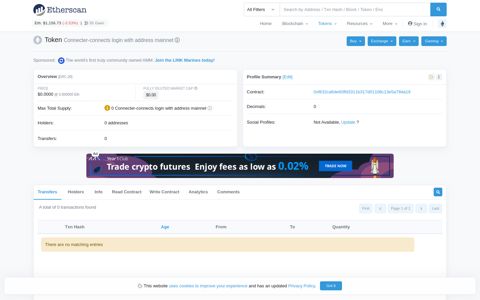Token Connecter-connects login with address ... - Etherscan