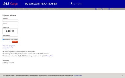 Login - SAS Cargo/Airfreight/