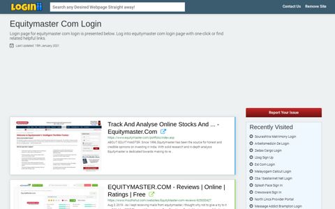 Equitymaster Com Login - Loginii.com