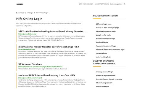 Hifx Online Login | Allgemeine Informationen zur Anmeldung