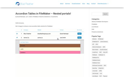 Accordion Tables in FileMaker - Nested portals! - Blue Feather