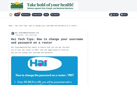 Hai Tech Tips: How to change your username and password ...