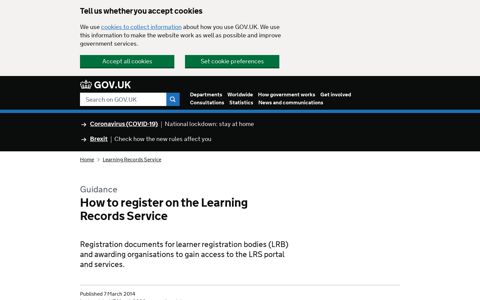 How to register on the Learning Records Service - GOV.UK