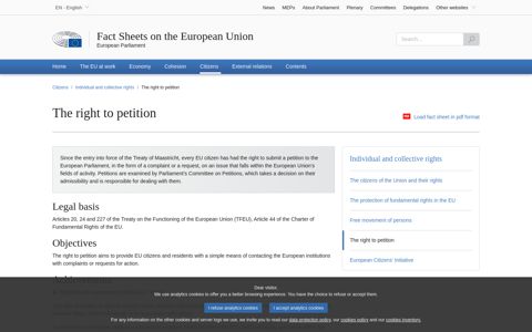 The right to petition | Fact Sheets on the European Union ...