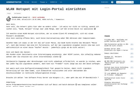 WLAN Hotspot mit Login Portal einrichten - Administrator