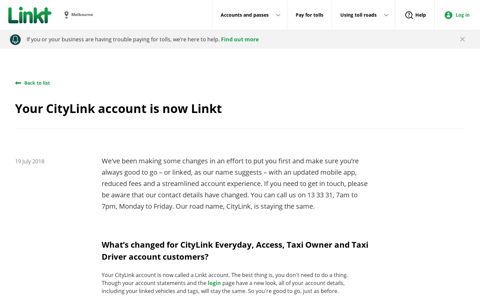 Your CityLink account is now Linkt - Linkt