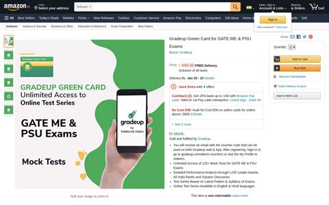 Gradeup Green Card for GATE ME & PSU Exams: Amazon.in ...