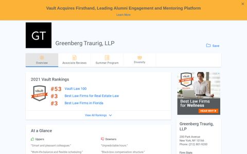 Greenberg Traurig, LLP | Company Profile | Vault.com